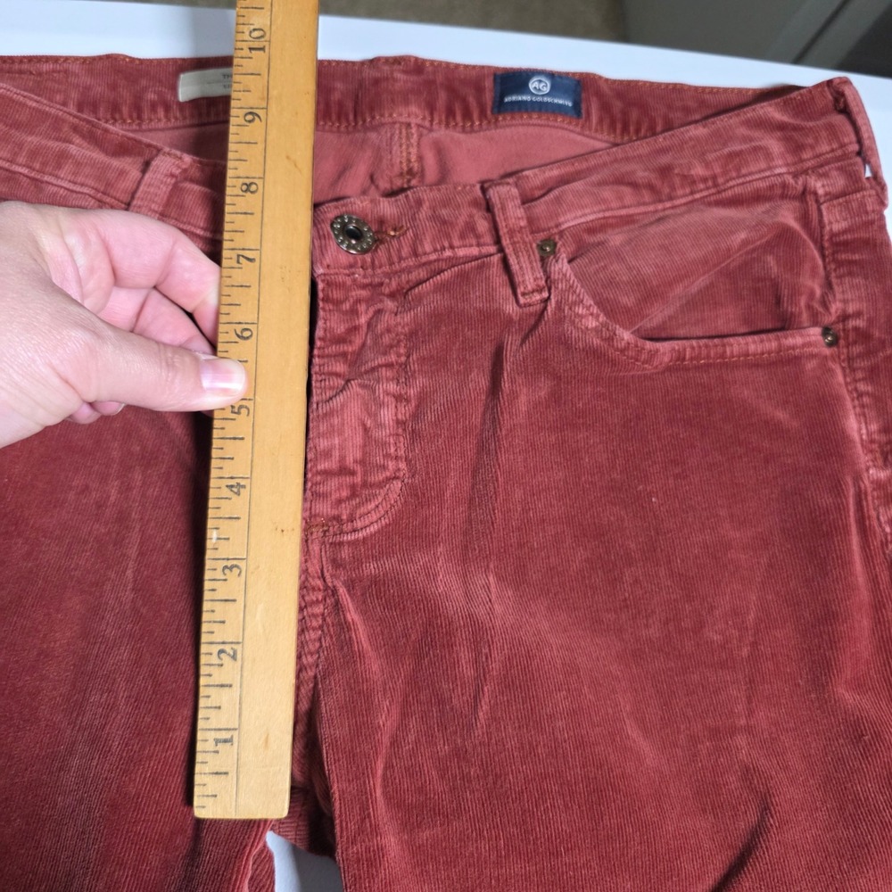 AG Adriano Goldschmied The Stevie Slim Straight Corduroy Pants Rust Orange 30R - Picture 9 of 13